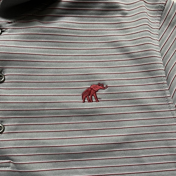 - Tuskwear University of Alabama Polo Shirt Men's Large Gray Striped Sleeve Golf - Picture 4 of 9